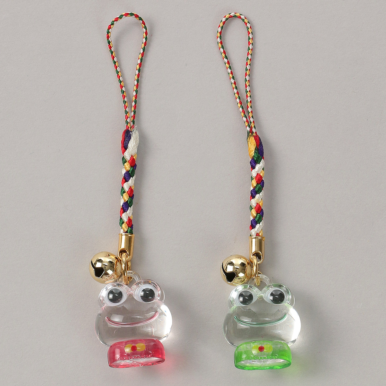 クリアかえる鈴付根付