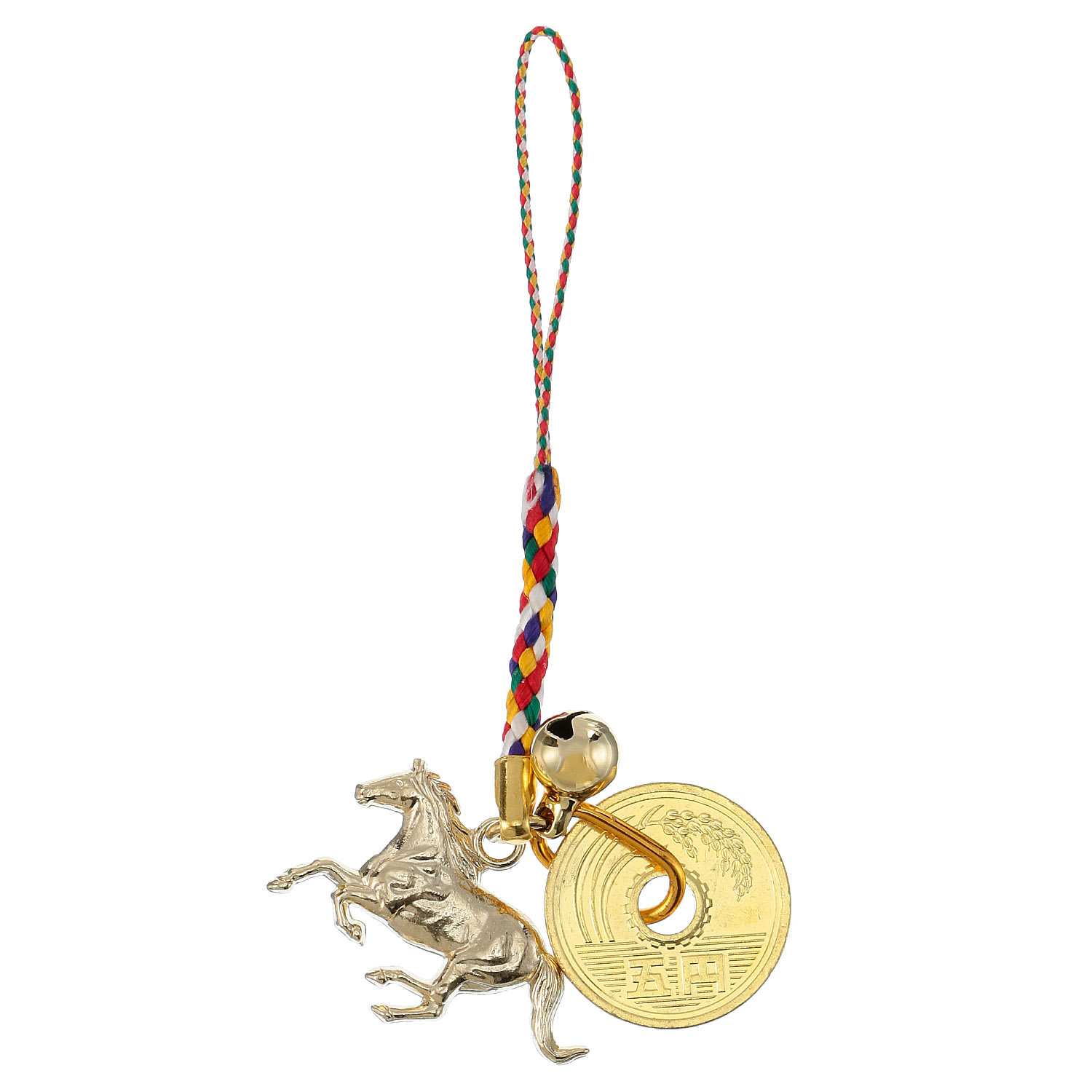 干支根付 リアル午走根付5円玉付き NO2