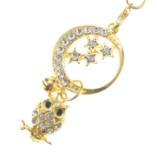 黄金三日月梟ストラップ