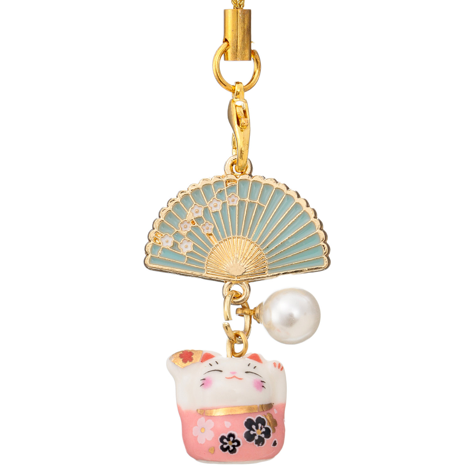 扇桜陶器ねこ根付 - 画像3