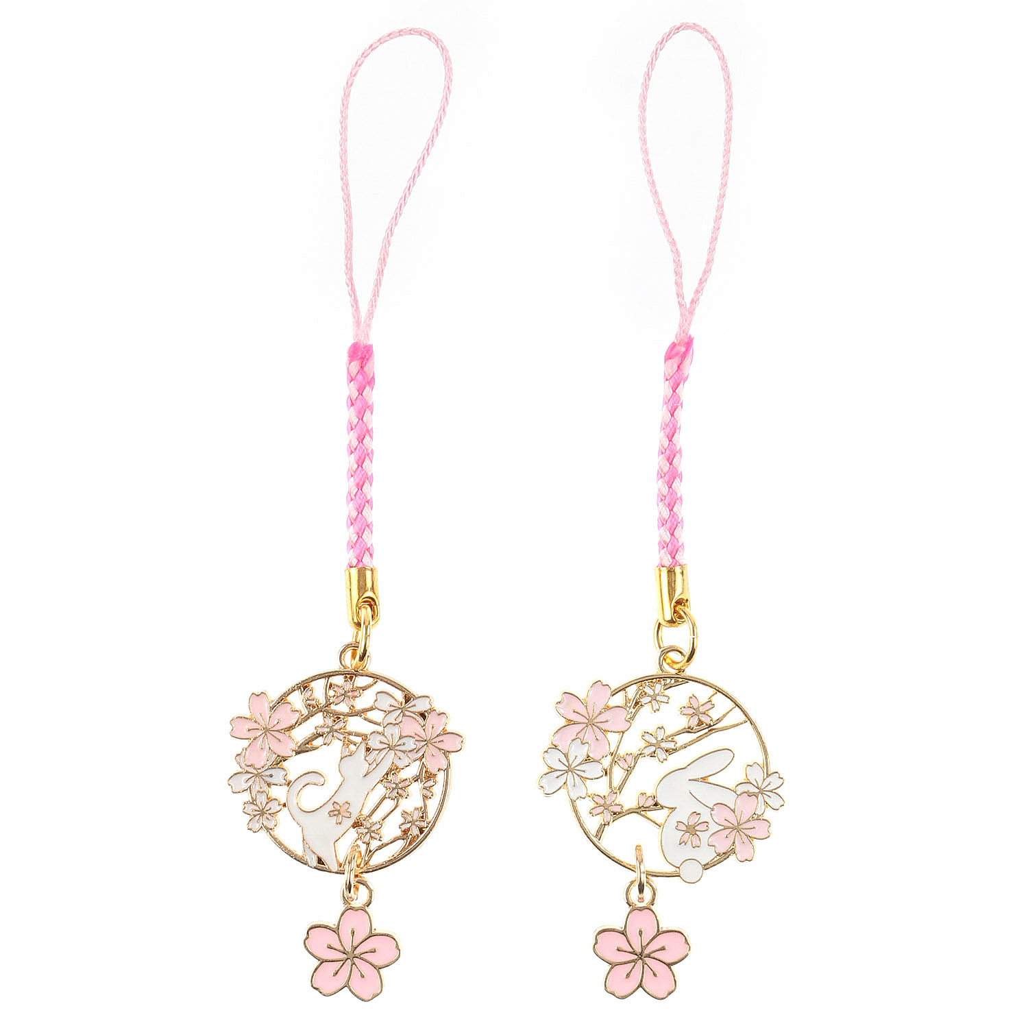 満開桜うさぎ・ねこ根付