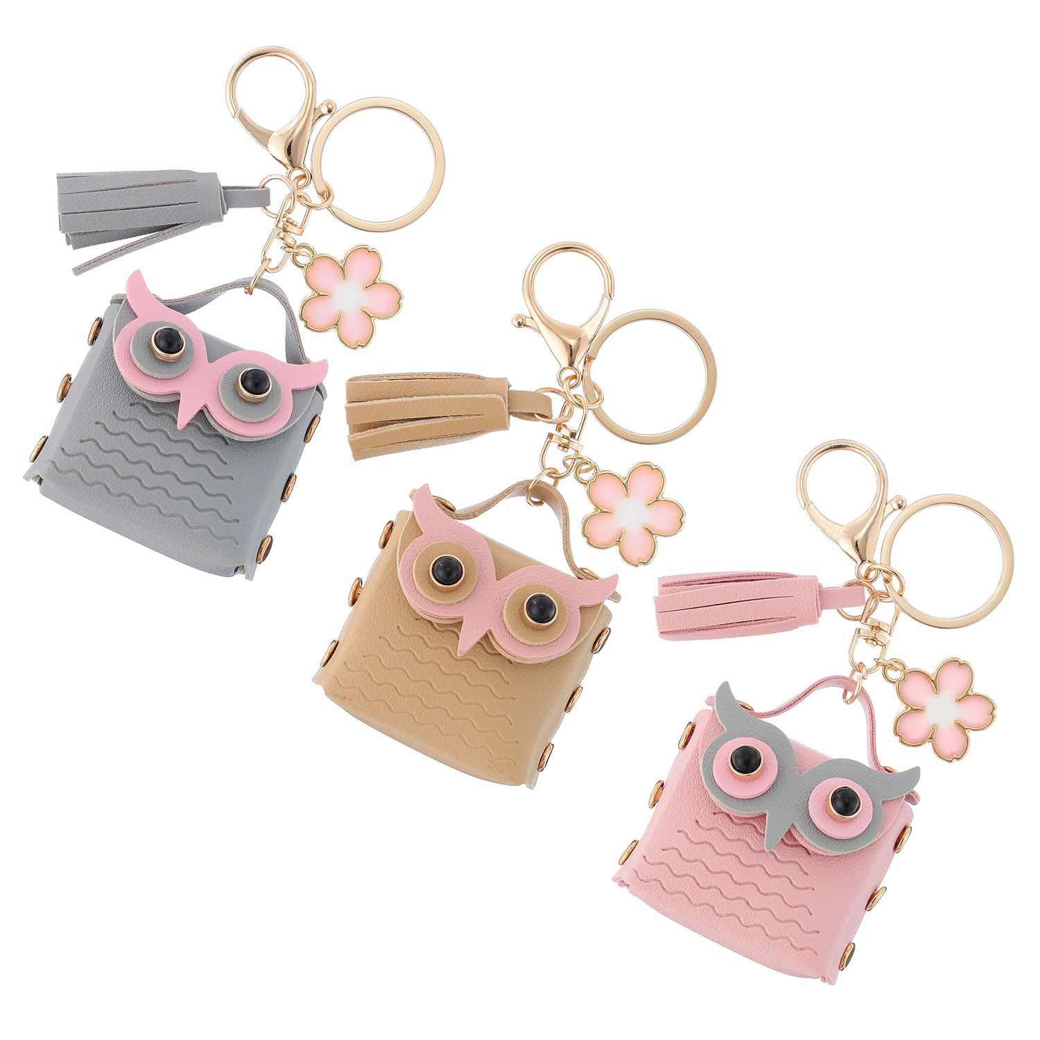 桜ふくろうプチポーチキーホルダ－