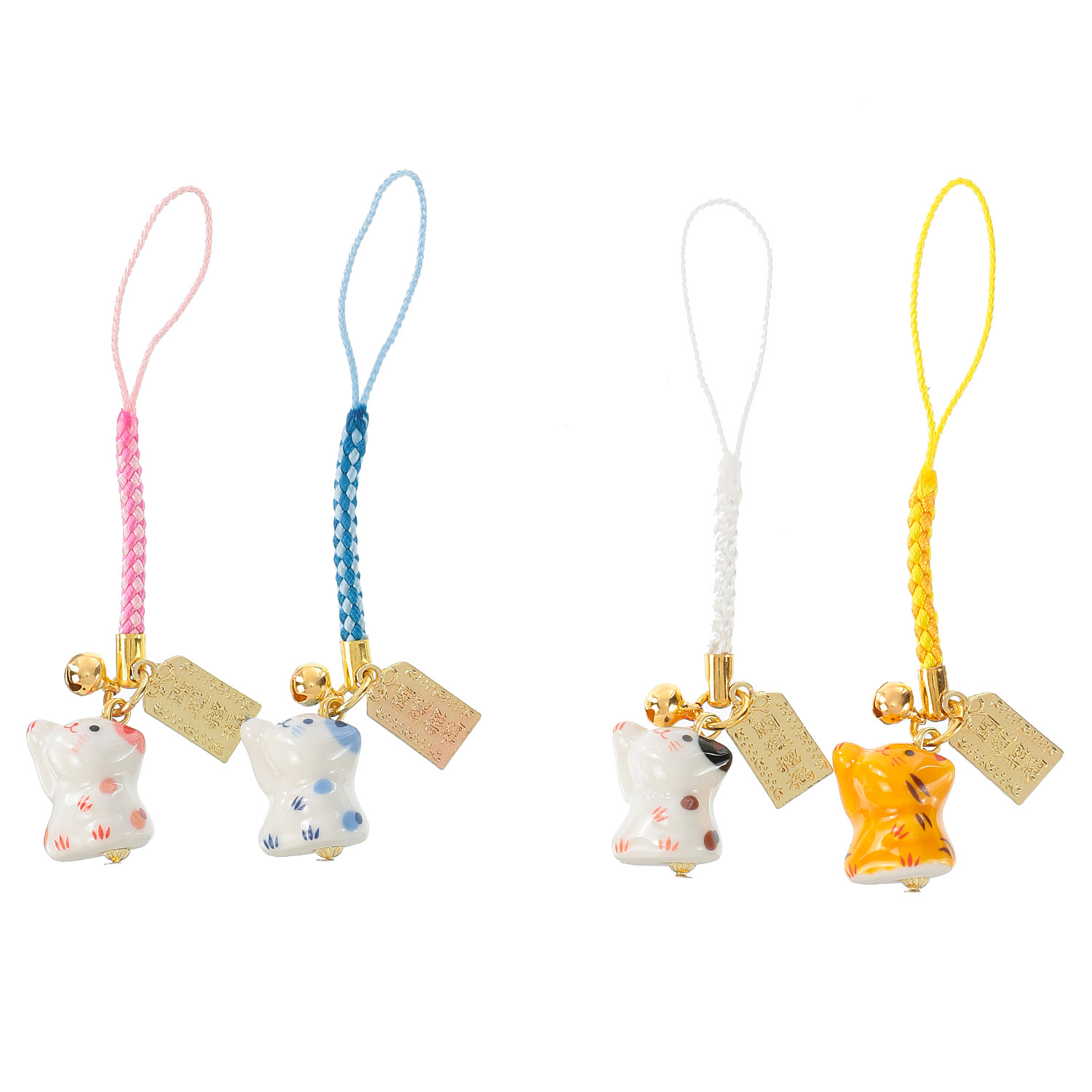 陶器おねだり猫御守付き根付