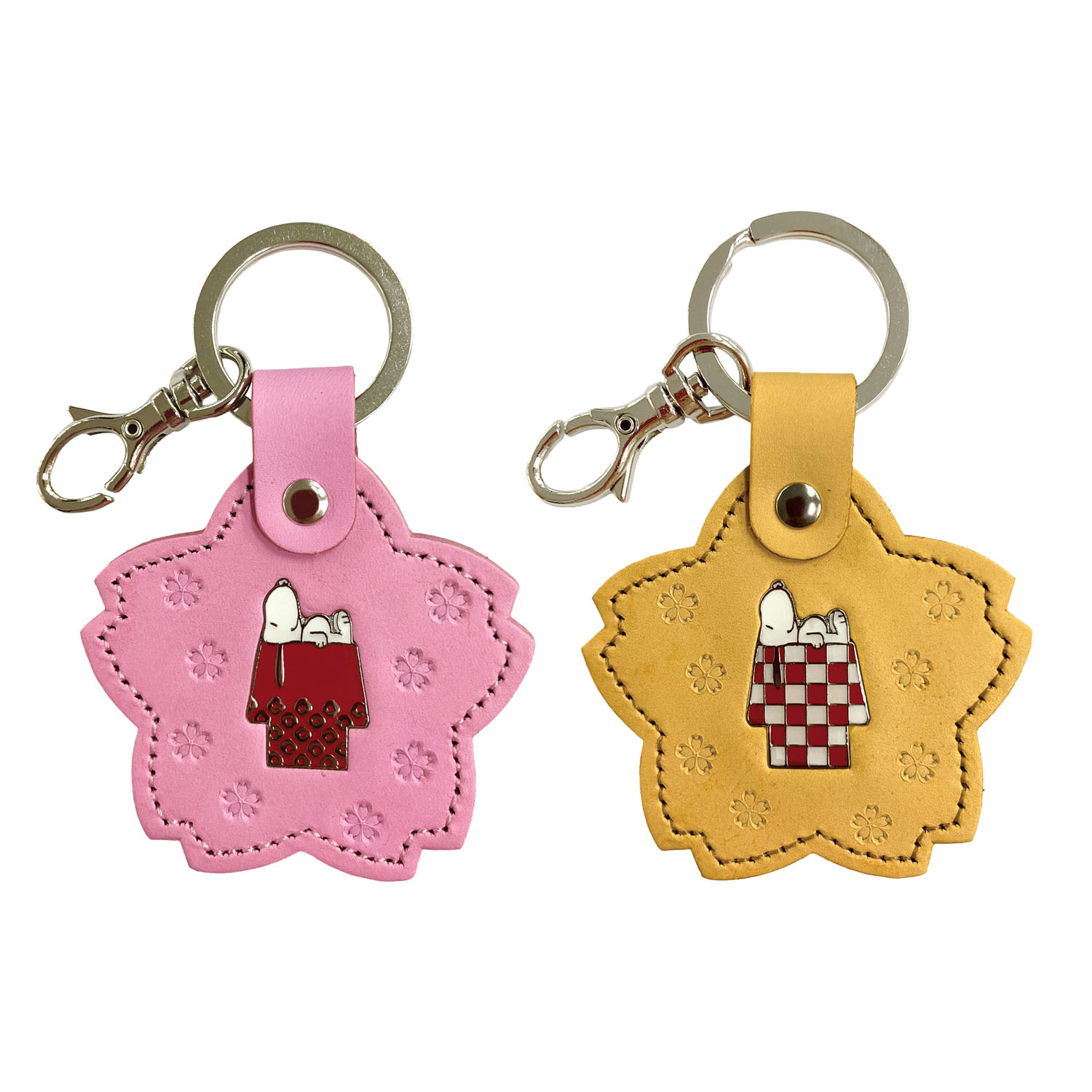 スヌーピー レザーキーホルダー桜 - 画像1