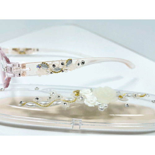 デコレーションリーディンググラス 白花 - 画像3