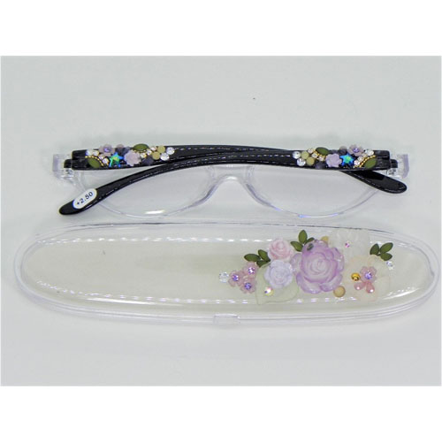 デコレーションリーディンググラス パープルローズ - 画像1