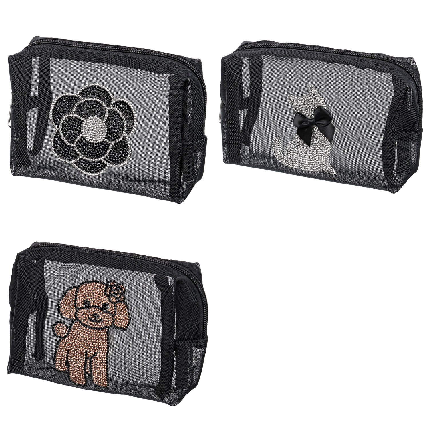 きらきらデコレーションメッシュポーチ - 画像1