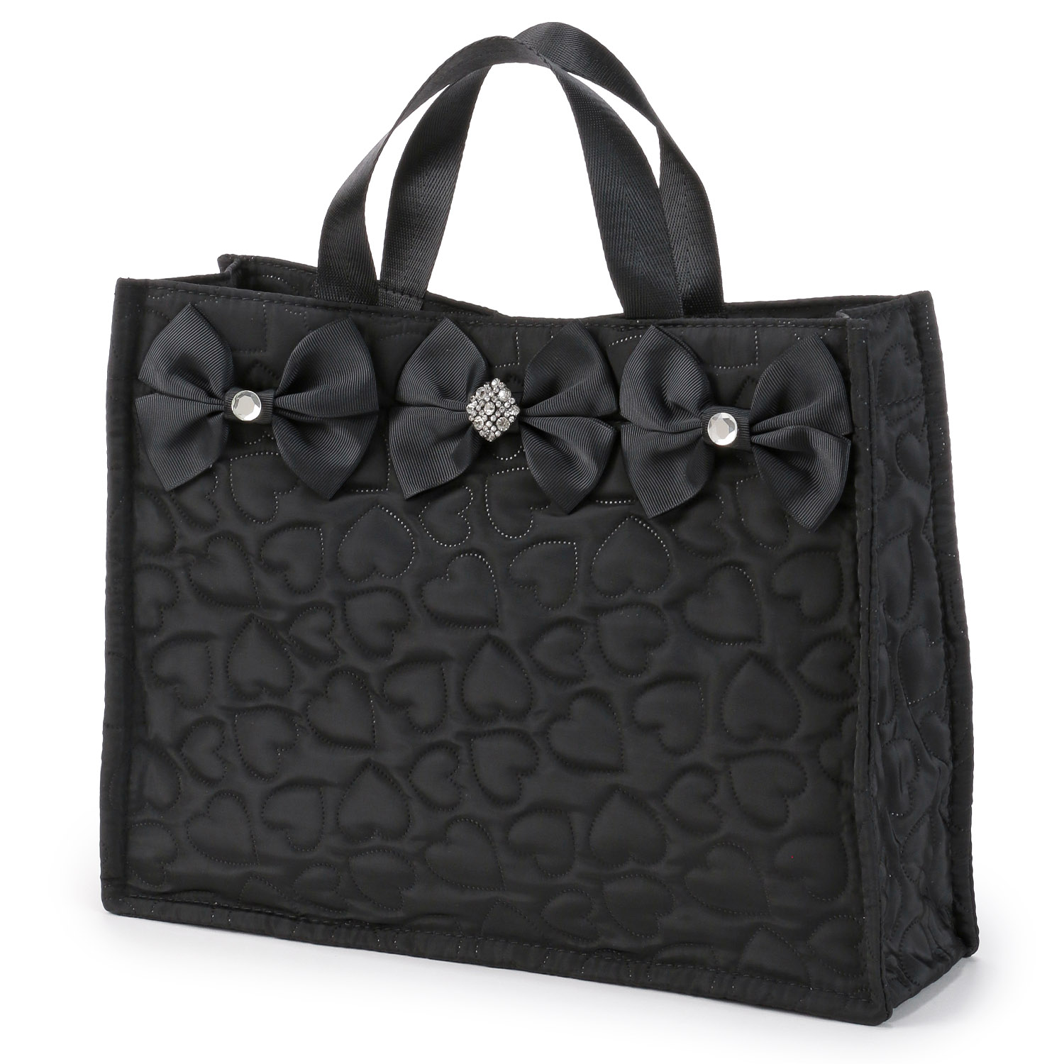 デコレーションハートキルティングA4トートバッグ - 画像2