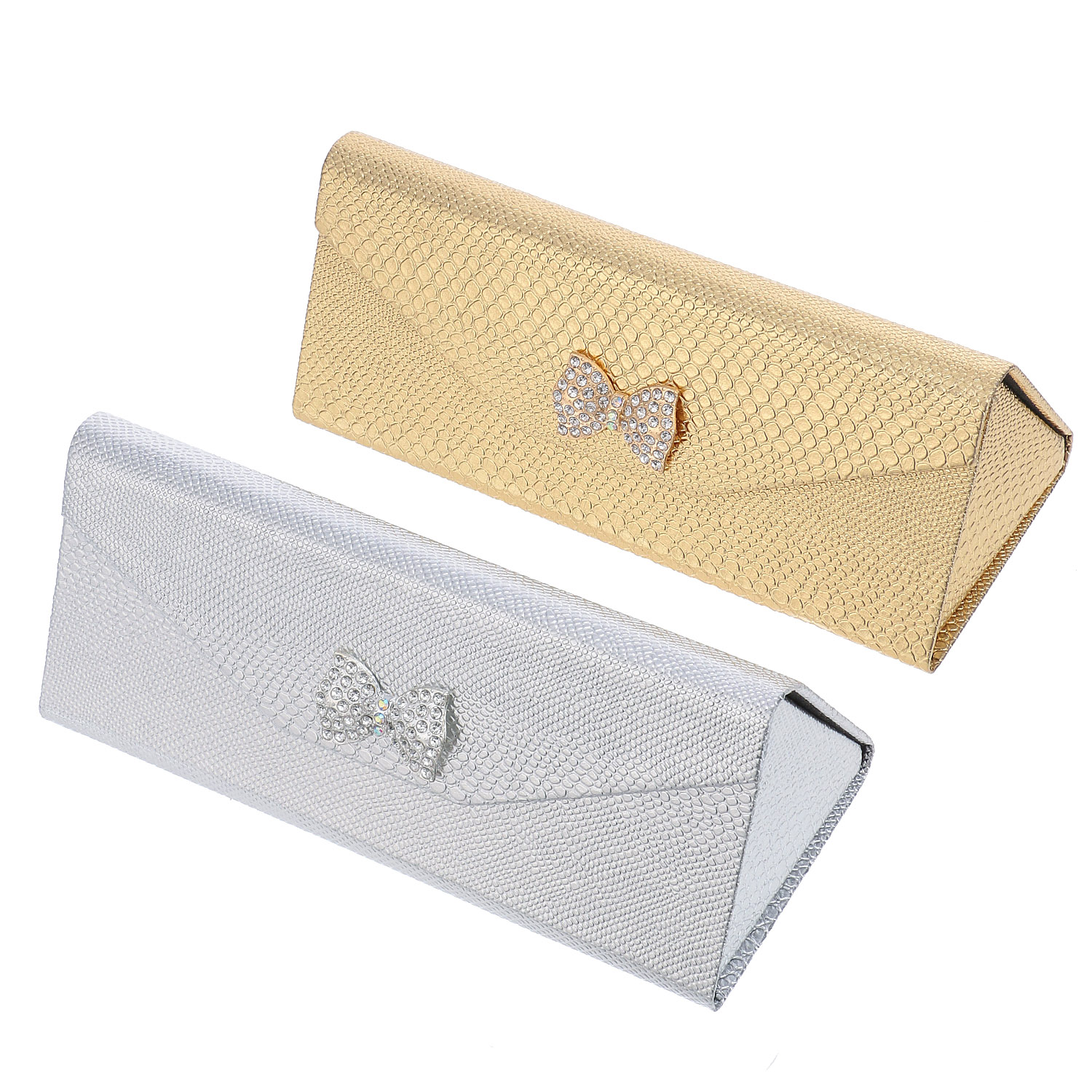 メタリックリボン メガネケース