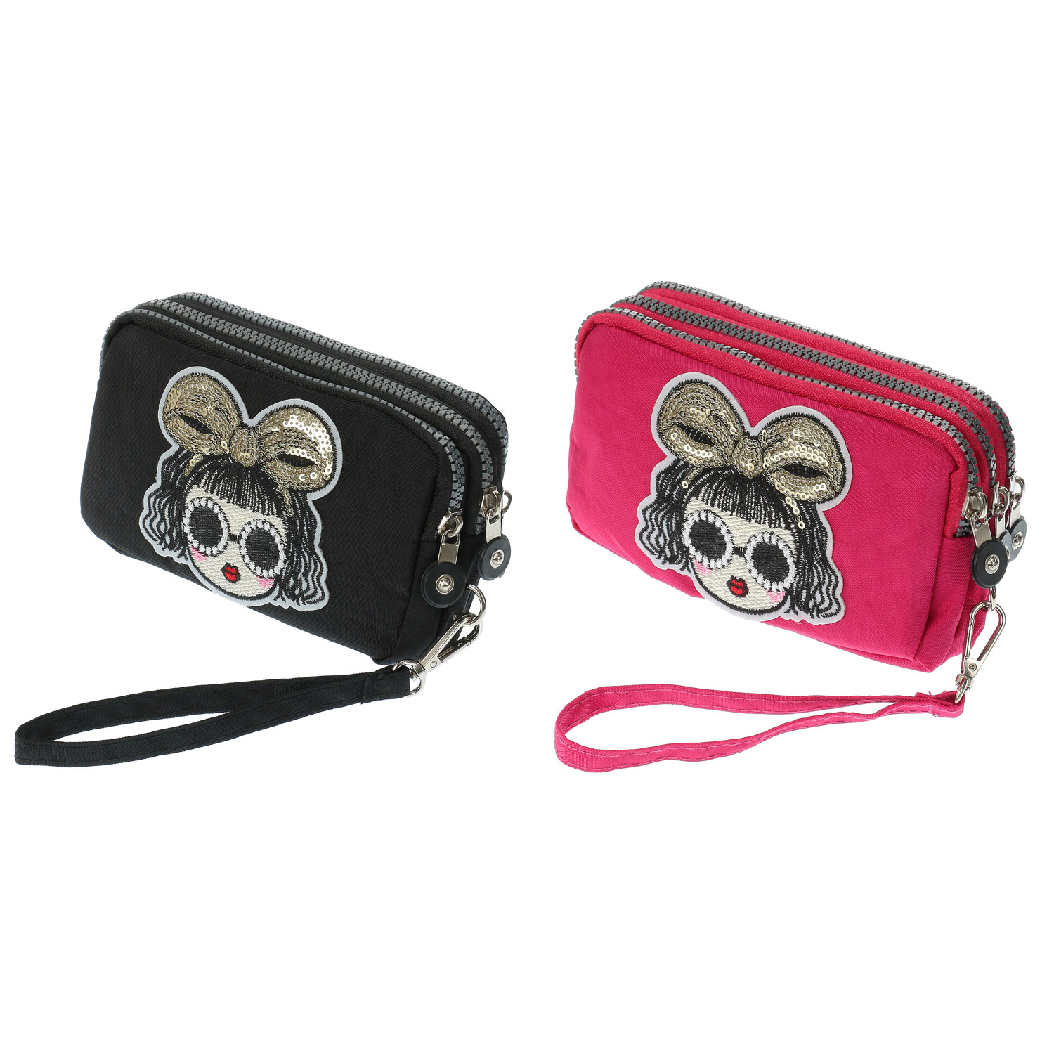 女の子 3ファスナーポーチ