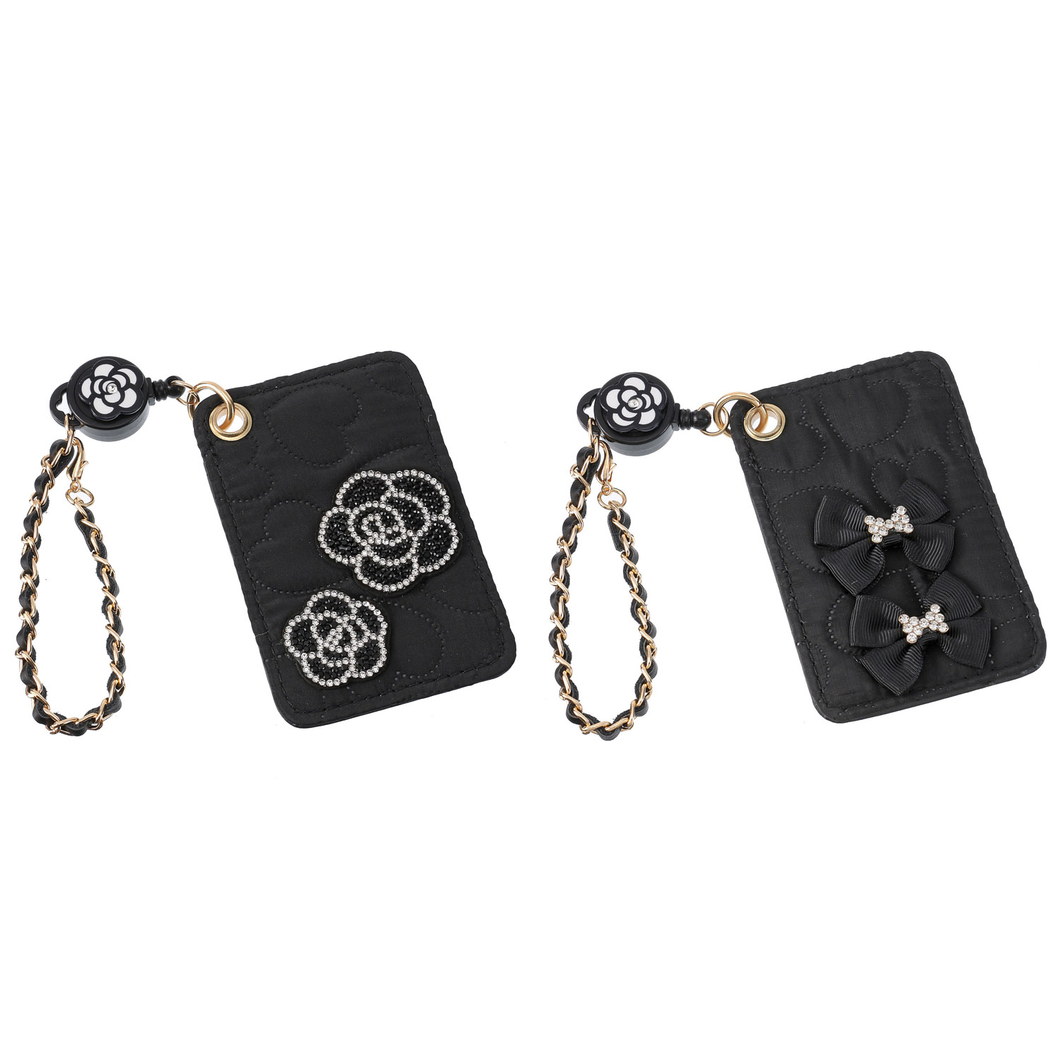 デコレーション ハート柄キルティングパスケース