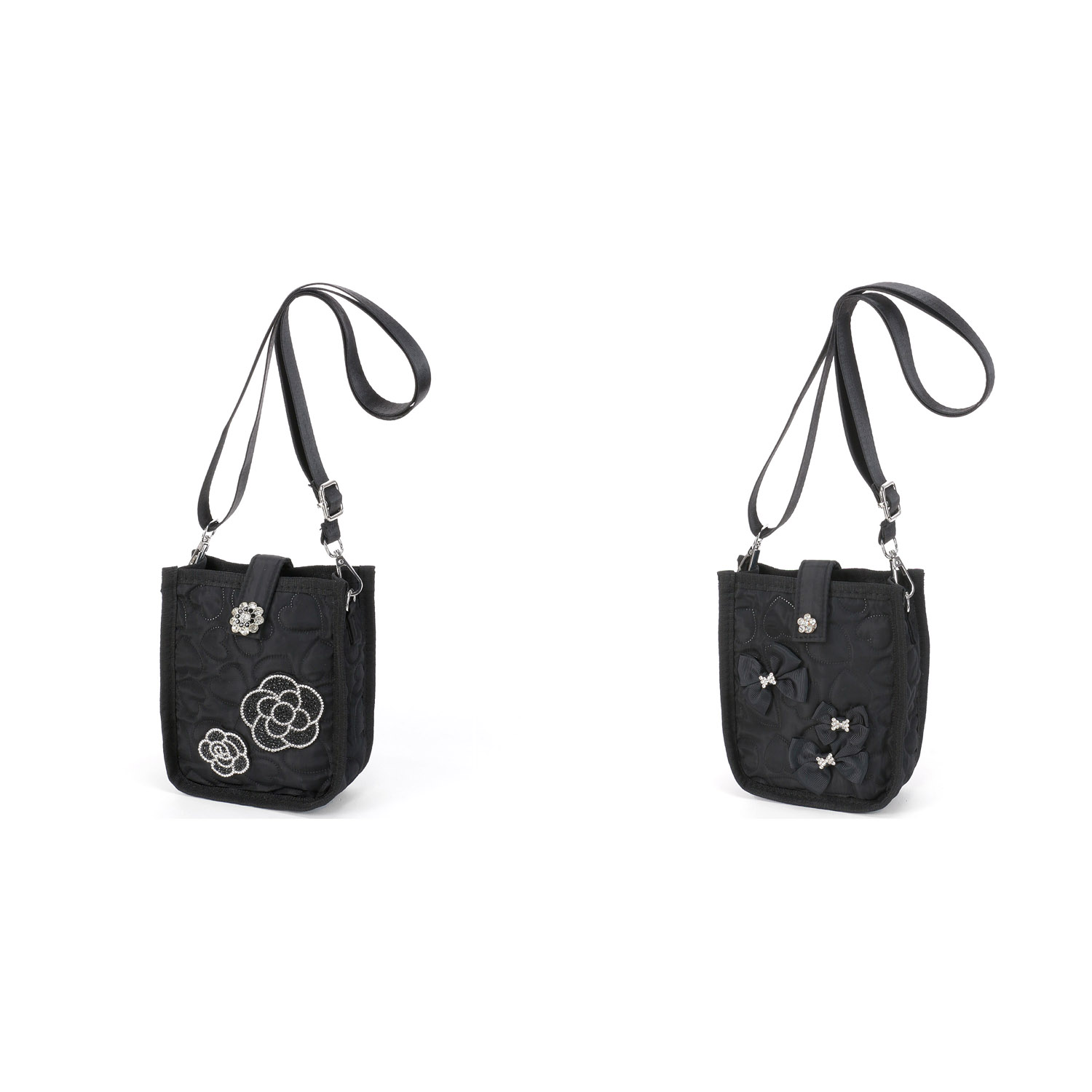 デコレーション ハート柄キルティングポシェット