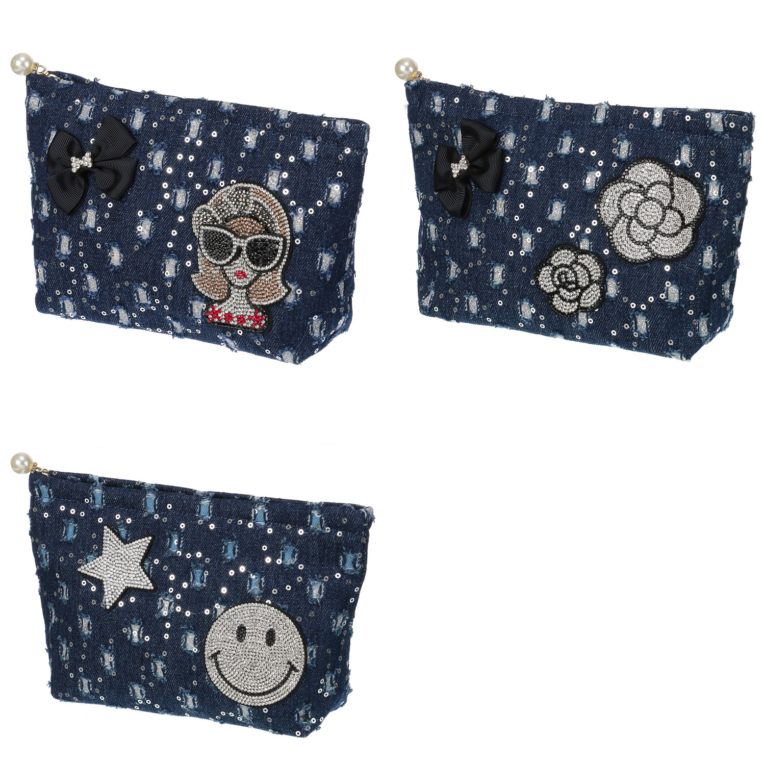 デコレーション デニムスクエアポーチ