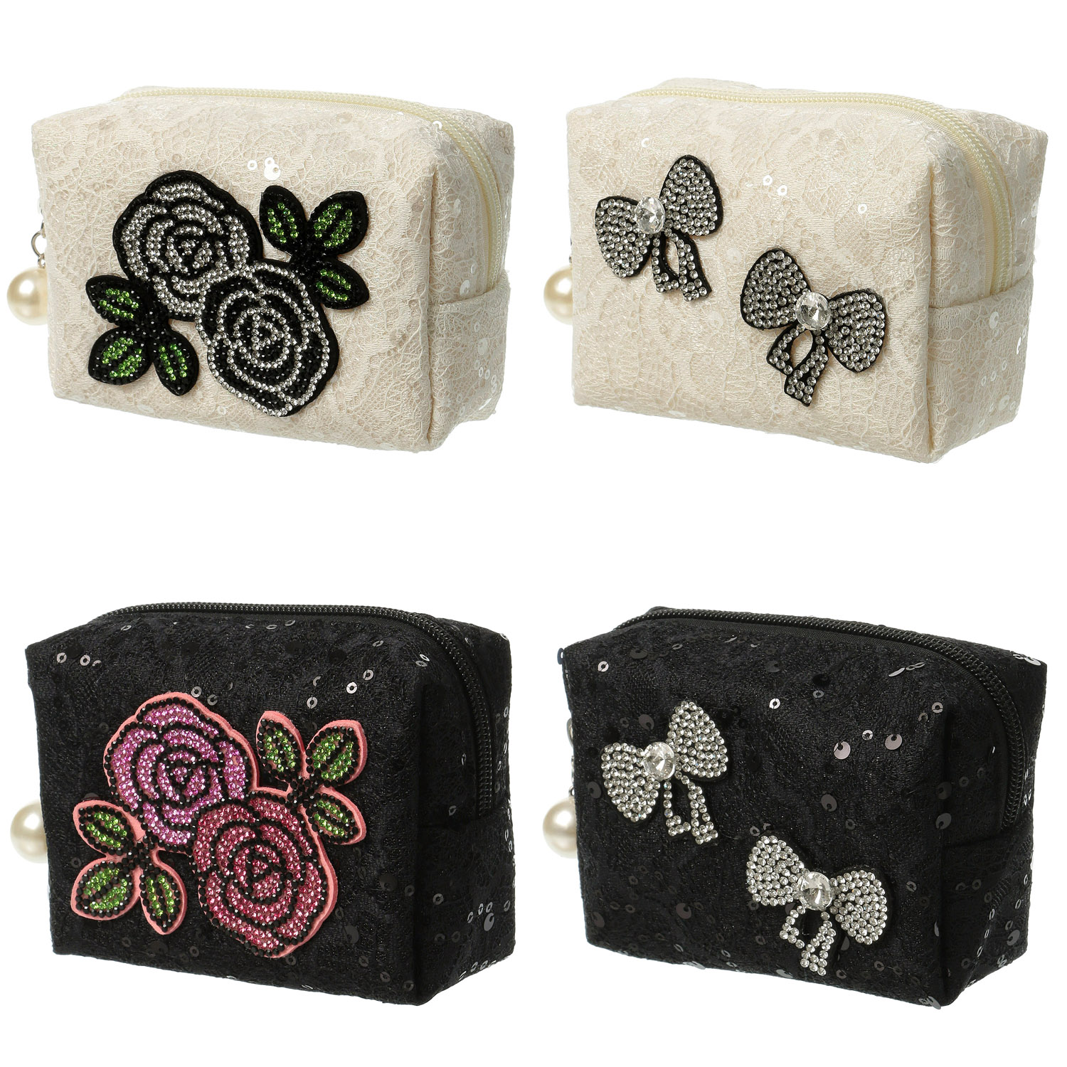 デコレーション レーススパンコールポーチ