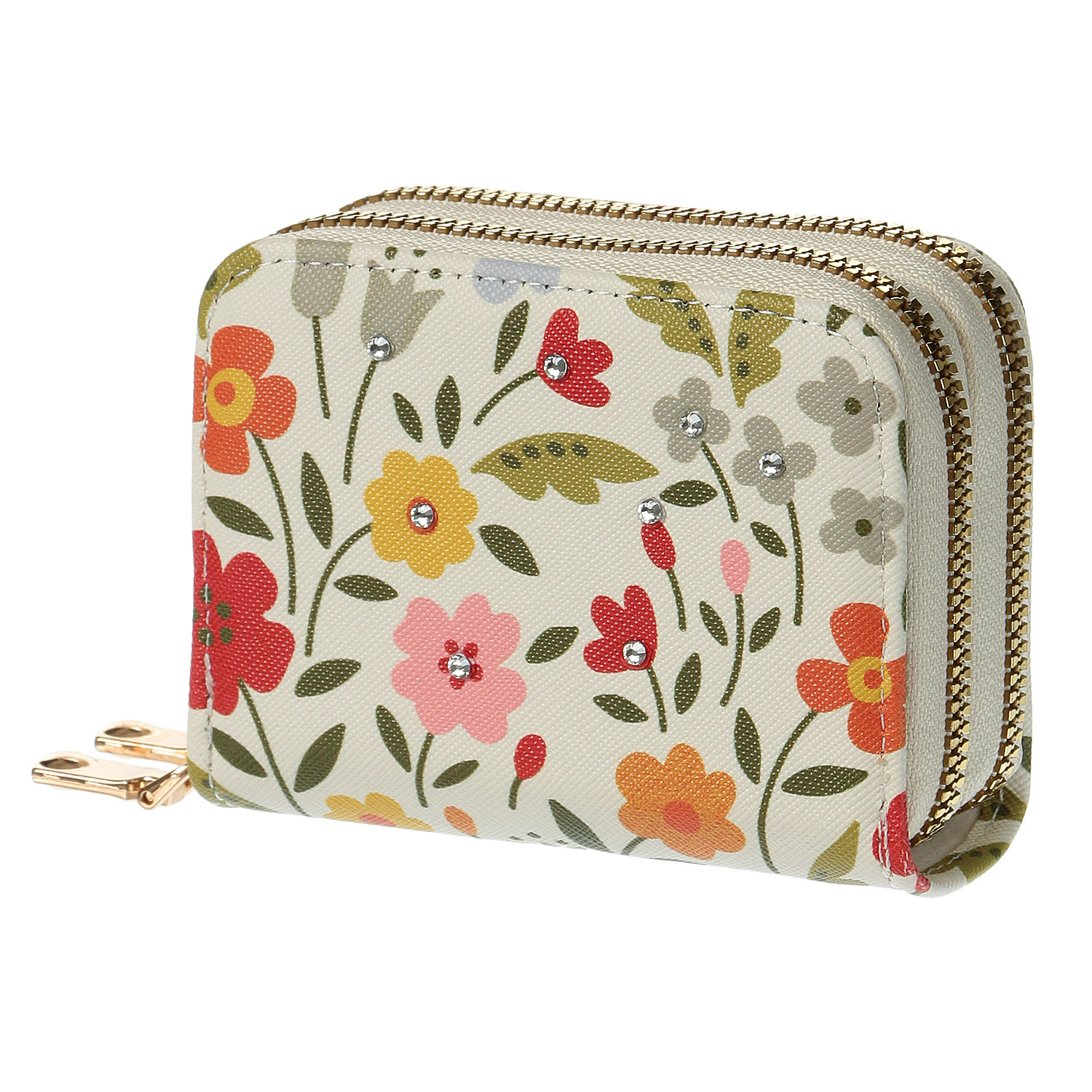 ビジュー付き花柄カードケース - 画像2