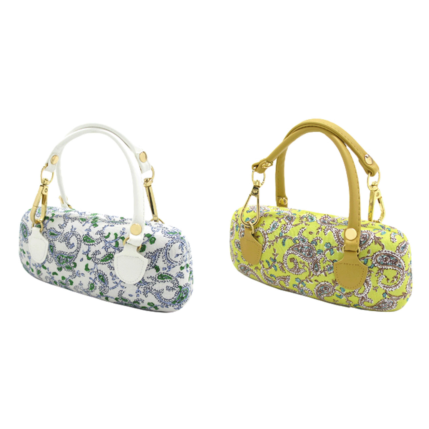 持ち手付メガネケース ペイズリー柄