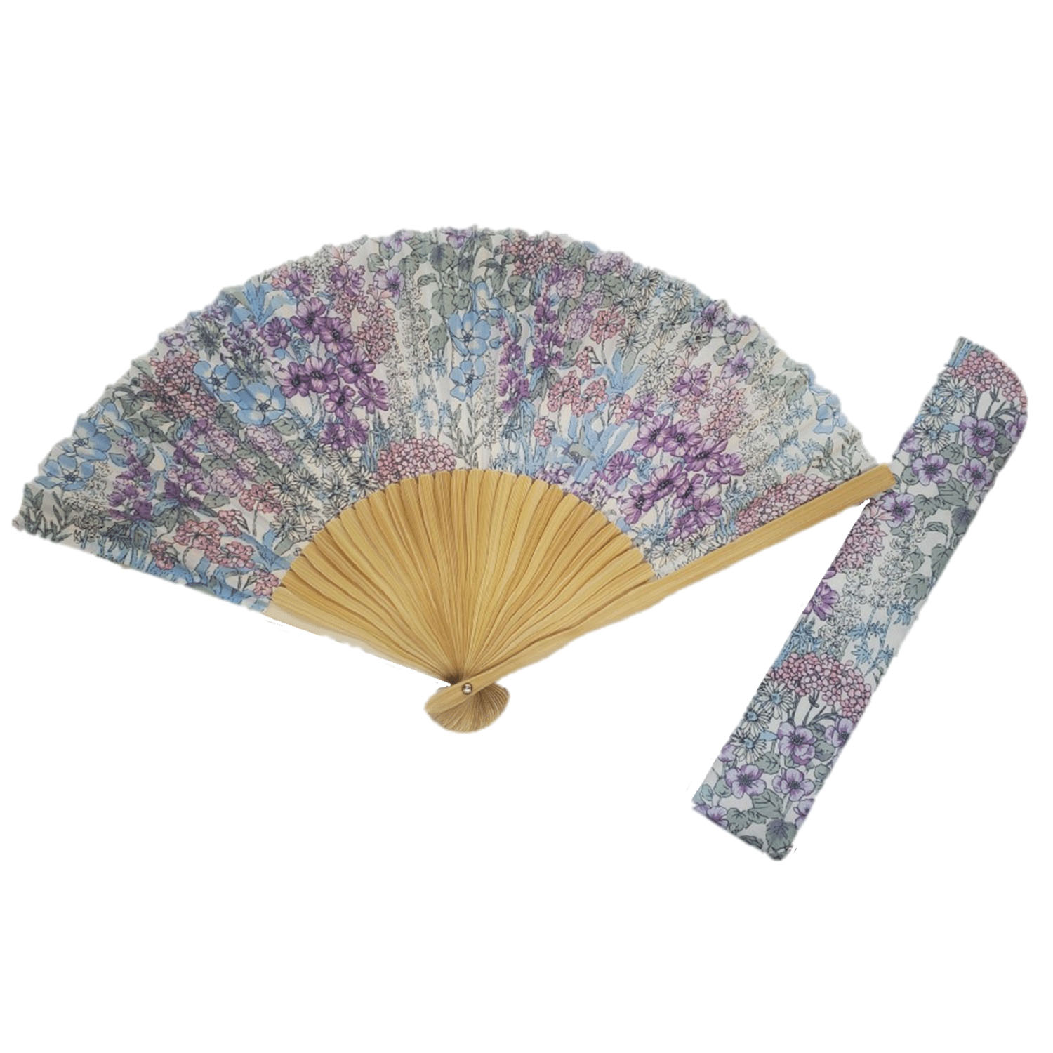 女性用扇子セット フルール ラベンダー