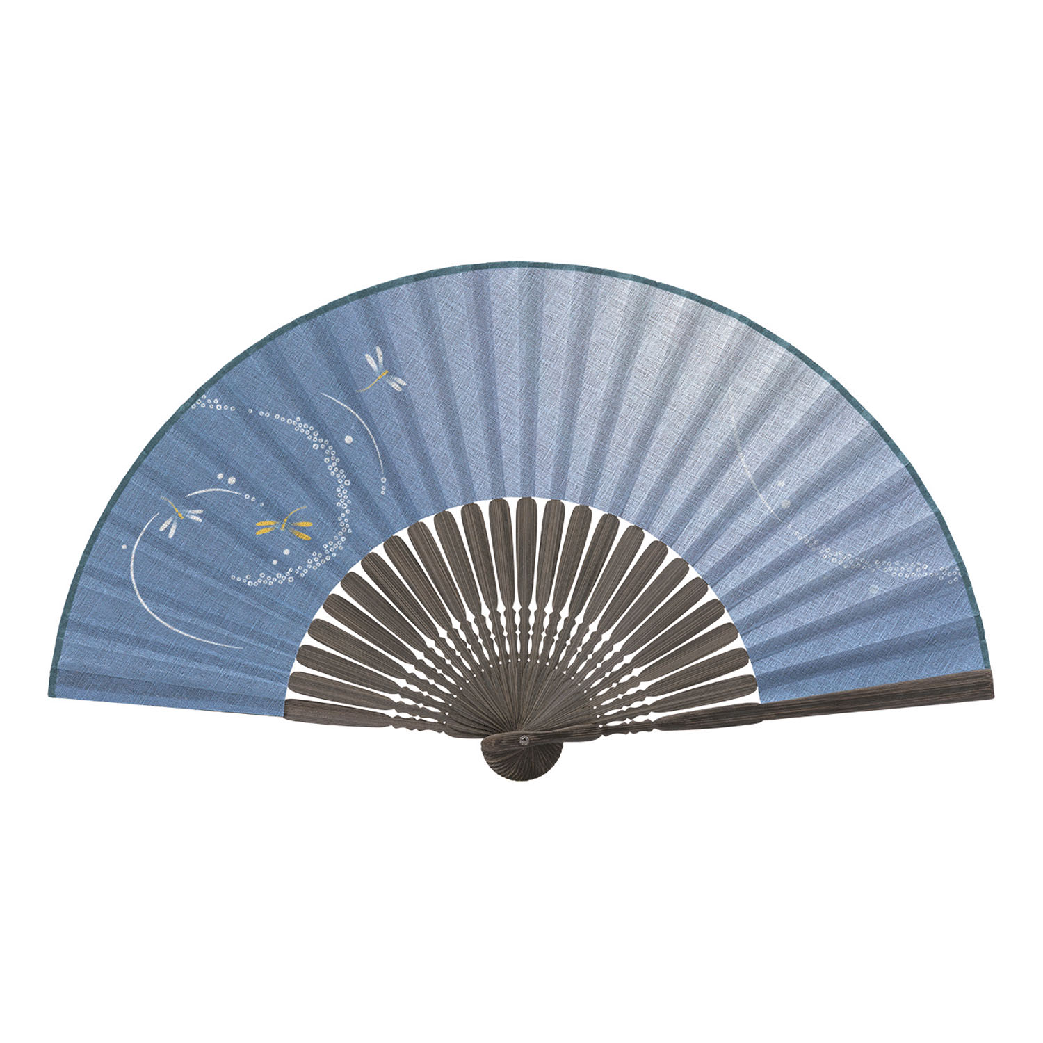 紳士扇子 舞トンボ灰青