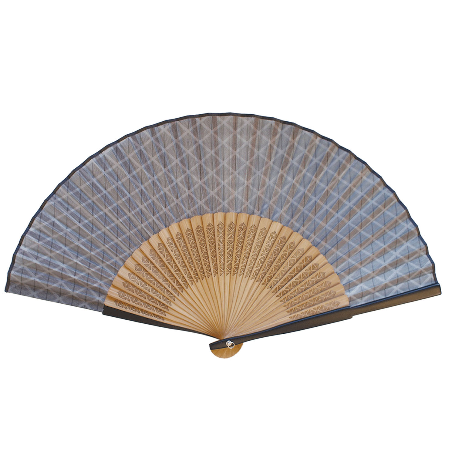 男性用扇子 親塗 格子 黒