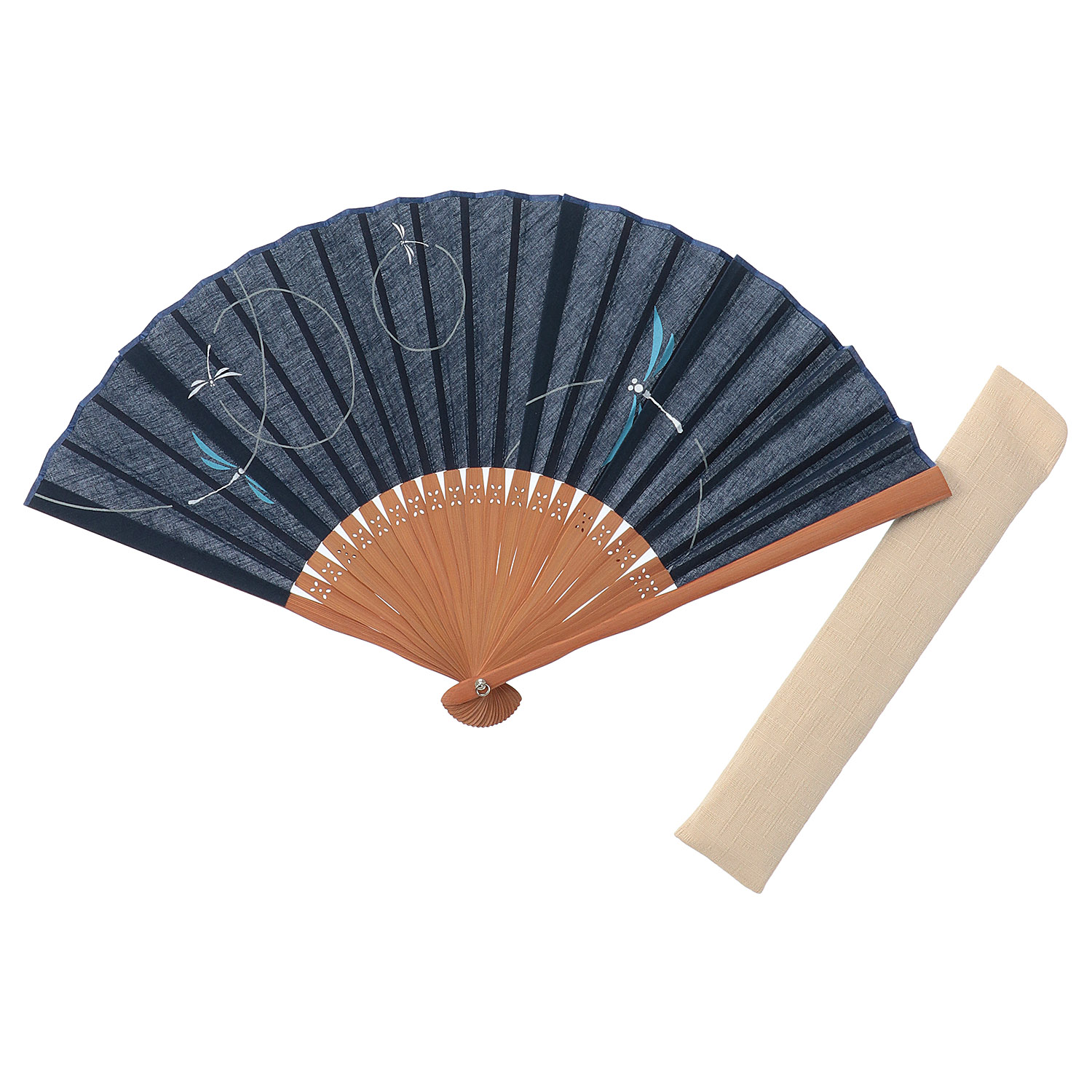 fuwa 男性用扇子セット トンボ 紺