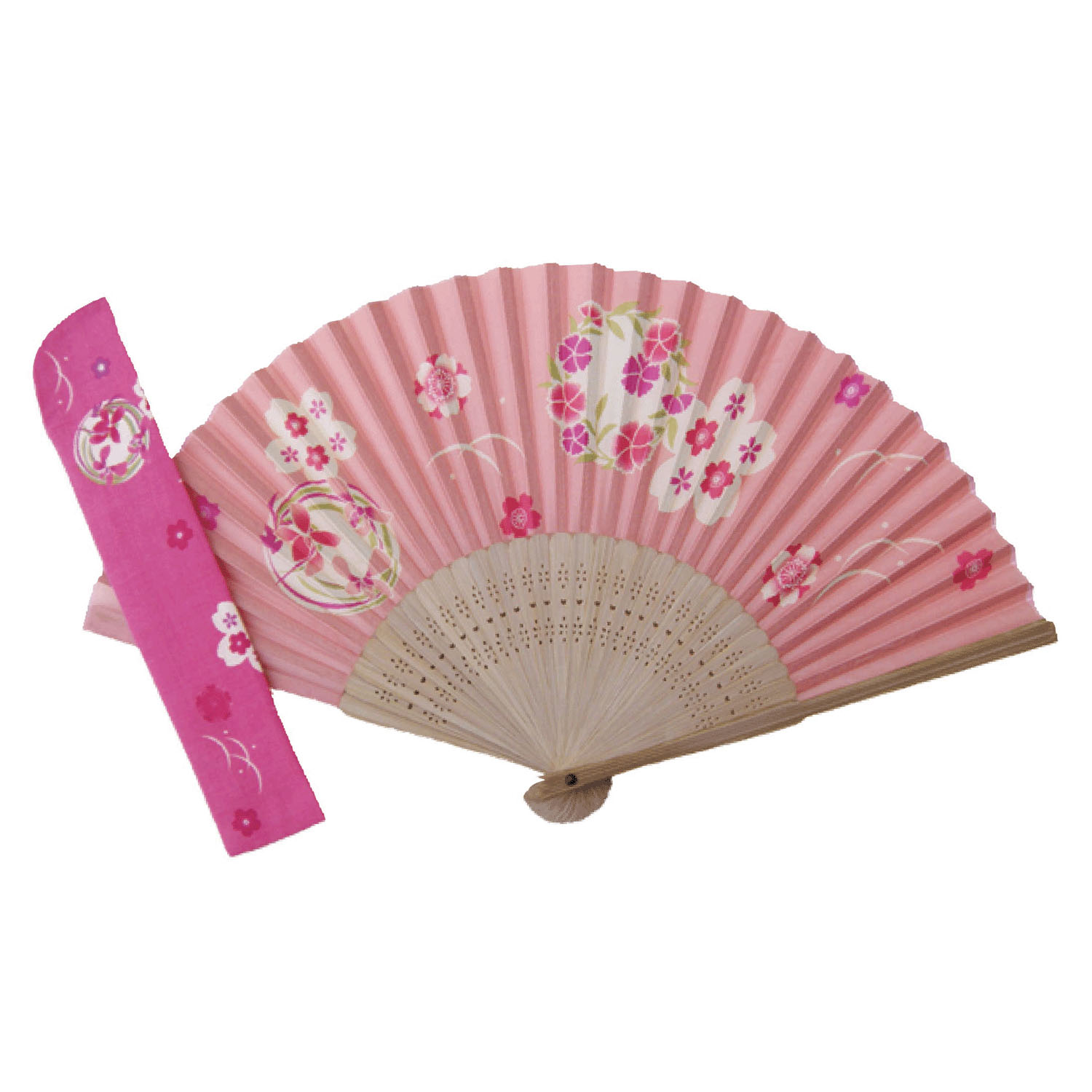 【2026年3月17日より価格変更】扇子袋付セット 桜・ピンク