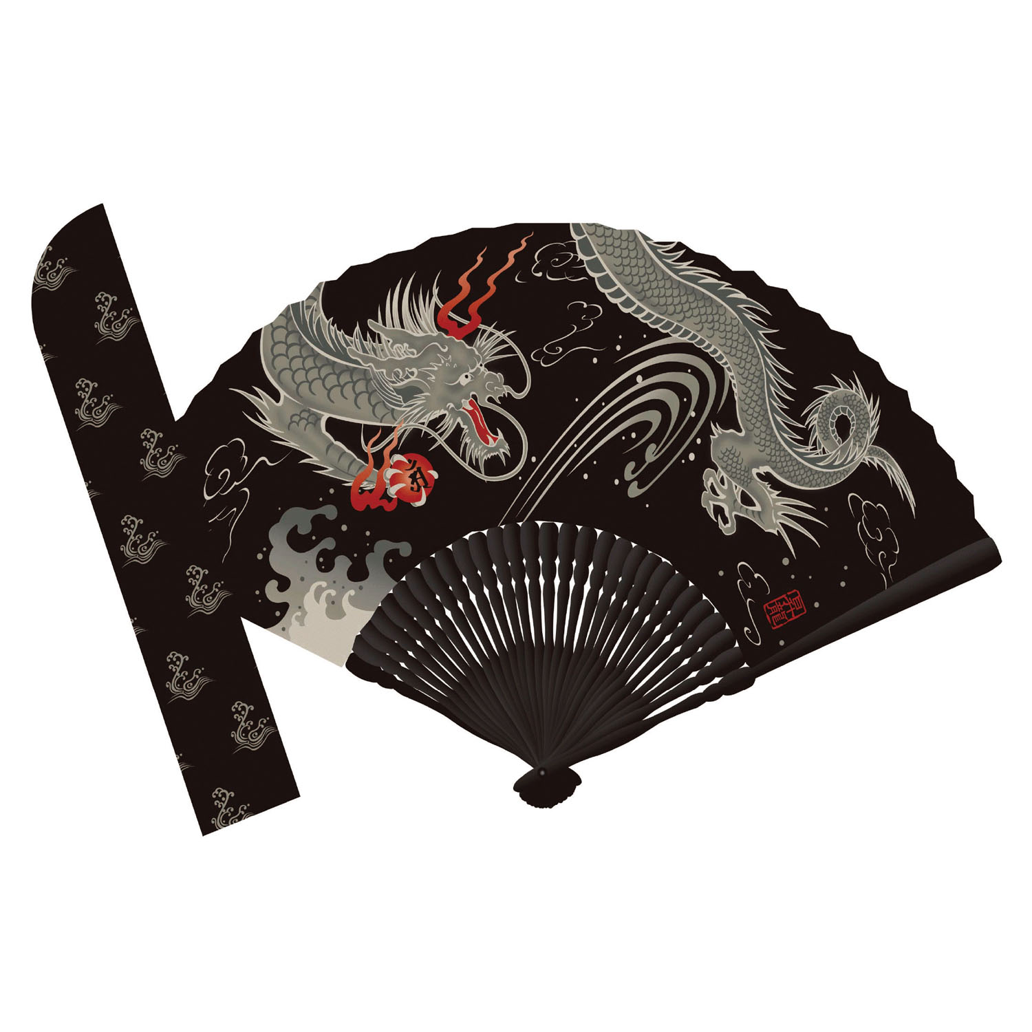【2026年3月17日より価格変更】扇子袋付セット 昇龍