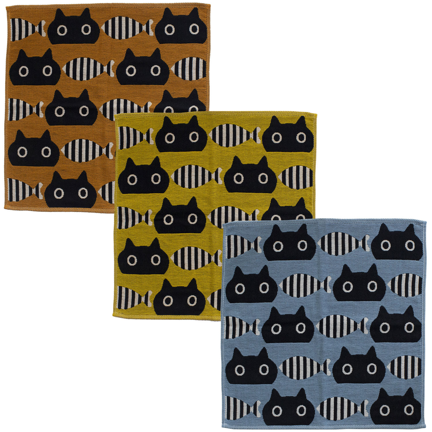 MEME3重ガーゼハンカチ MEMEとお魚