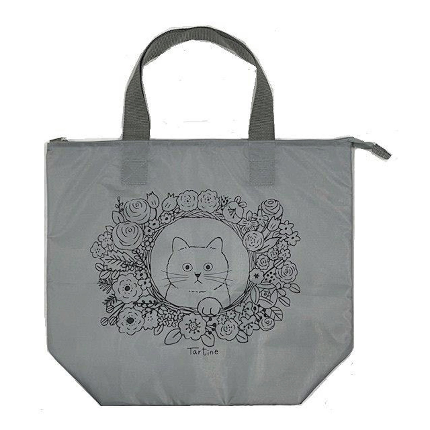 タルティーヌ 保冷トートバッグ 花窓猫 グレー