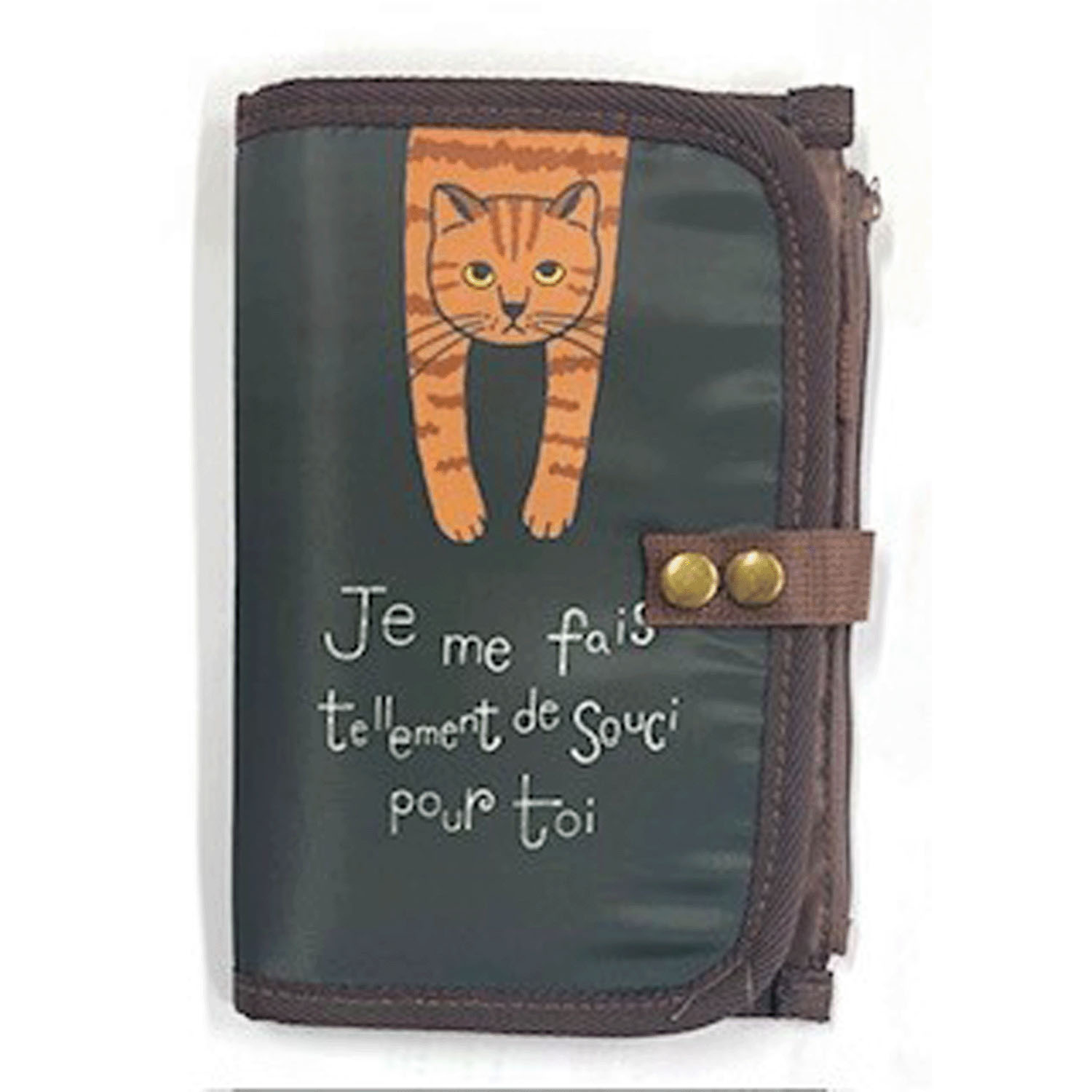 タルティーヌマルチケース ぶら下がり猫 ダークオリーブ