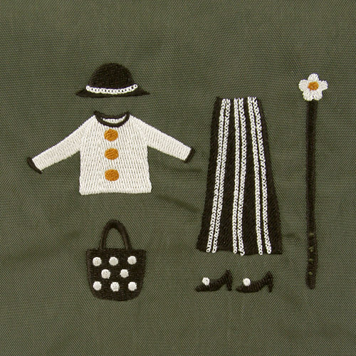 ATSUKO MATANO 刺繍バッグ クローゼット カーキ - 画像4