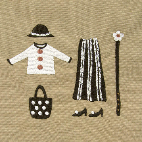 ATSUKO MATANO 刺繍バッグ クローゼット モカ - 画像4