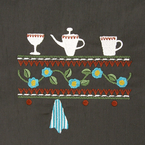 ATSUKO MATANO 刺繍バッグ 食器棚 ブラウン - 画像4