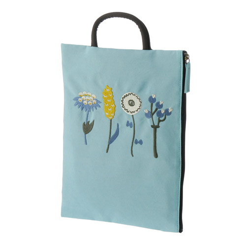 ATSUKO MATANO 刺繍フラットポーチ ボタニカル