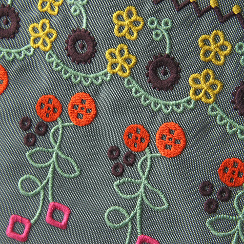 ATSUKO MATANO 刺繍ポーチ花刺繍グレー - 画像4