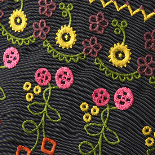 ATSUKO MATANO 刺繍ポーチ花刺繍ブラック - 画像4