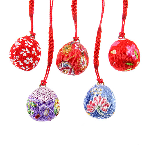 縮緬水琴鈴根付