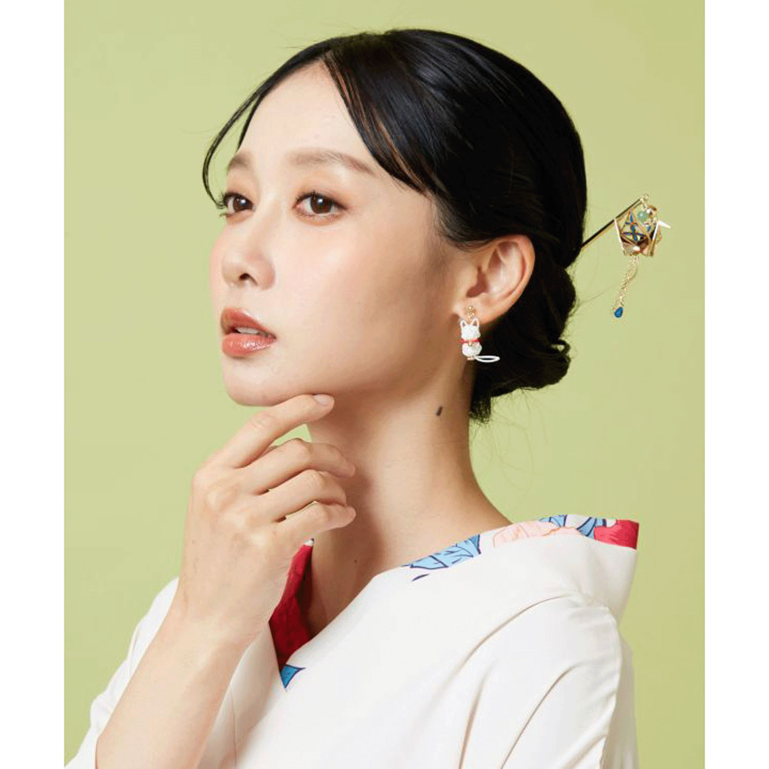 水引 和猫イヤリング - 画像2