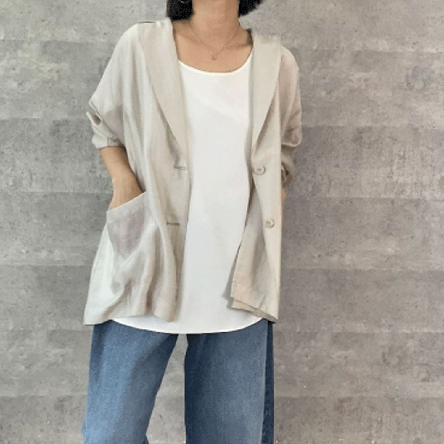 Anna Kerry シアーテーラードジャケット