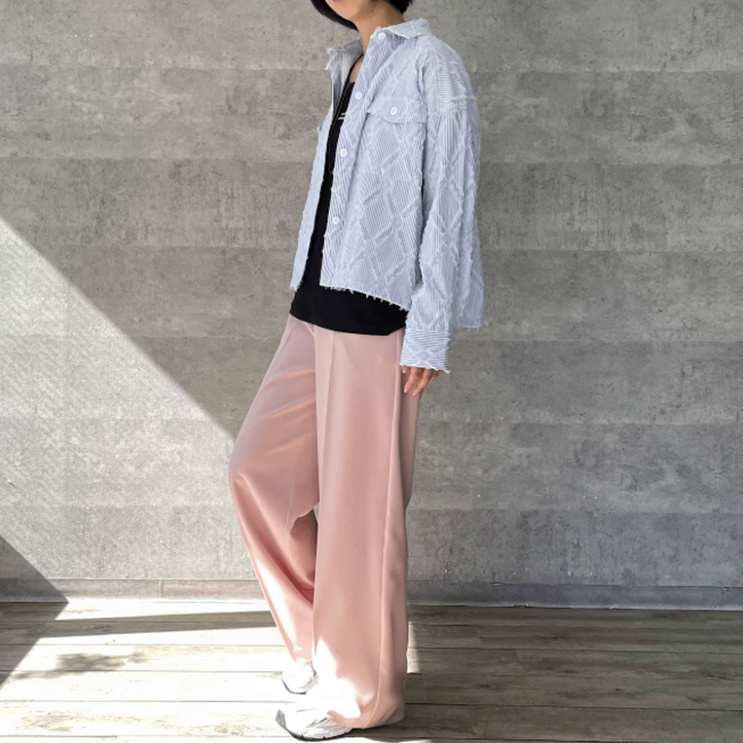 Anna Kerry ストライプシャツブルゾン - 画像13