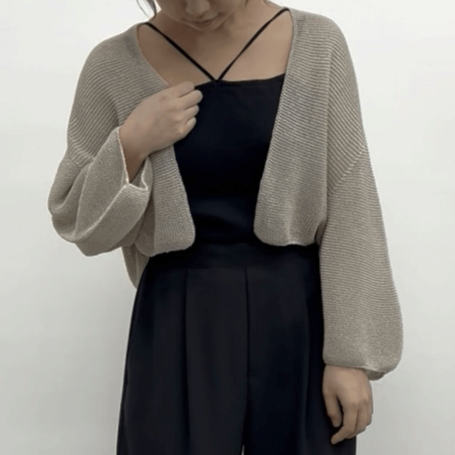 cloche 5分袖ニットカーディガン