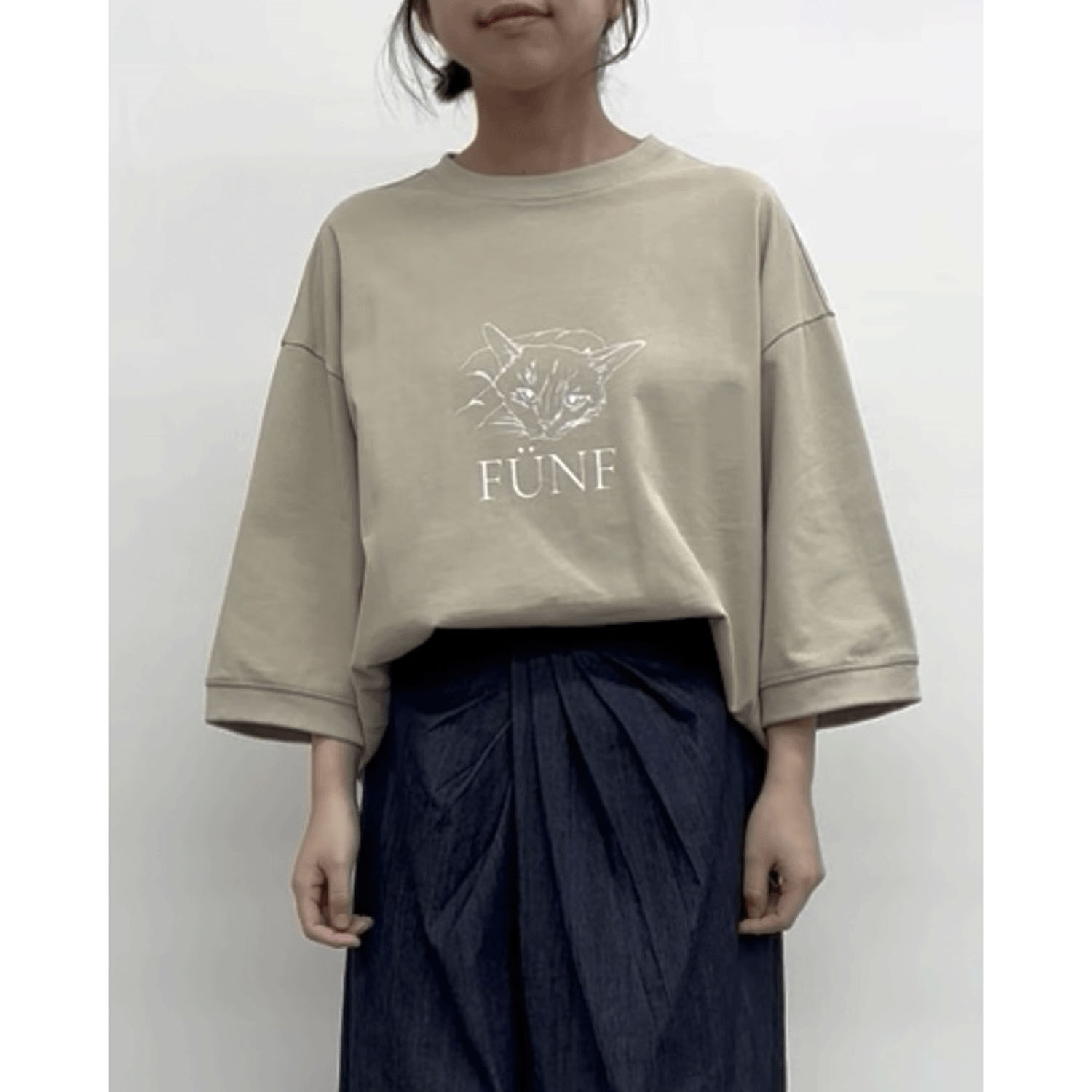 cloche 猫プリント5分袖Tシャツ - 画像8