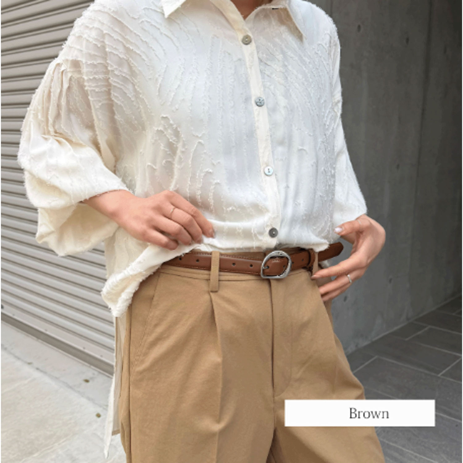 Anna Kerry ニュアンスバックルレザーベルト