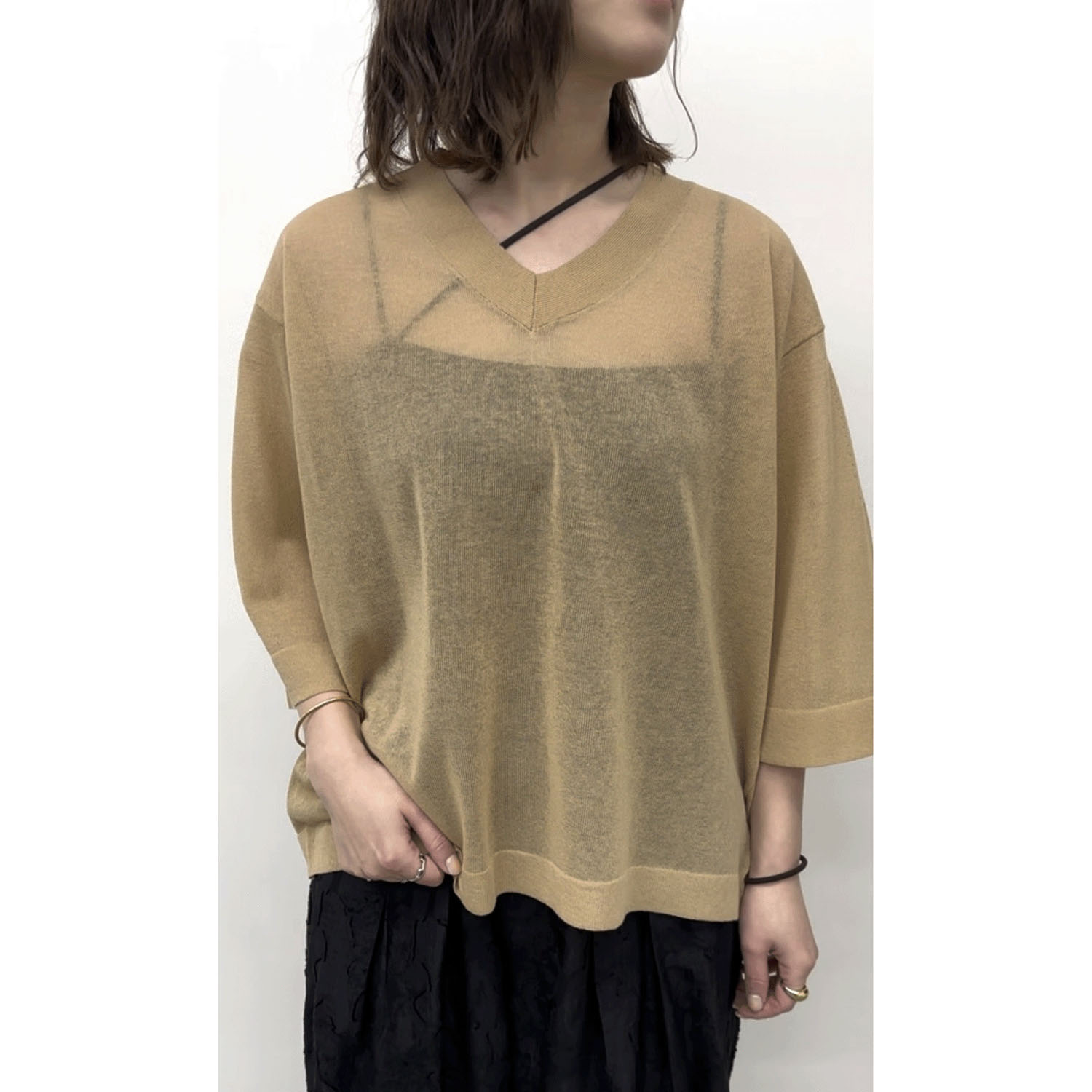 【Insta Live】CLOCHE Vあきニットトップス - 画像5