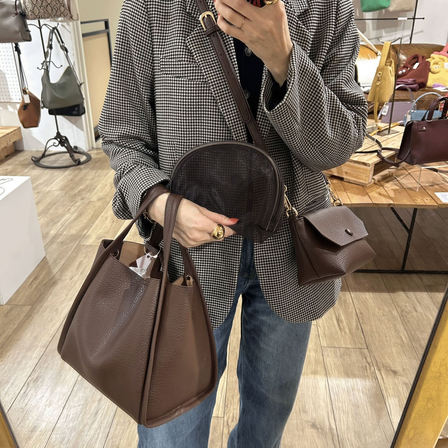 【エトネット限定】cachecache ミニショルダー付ソフトレザー調ミニバッグ - 画像32