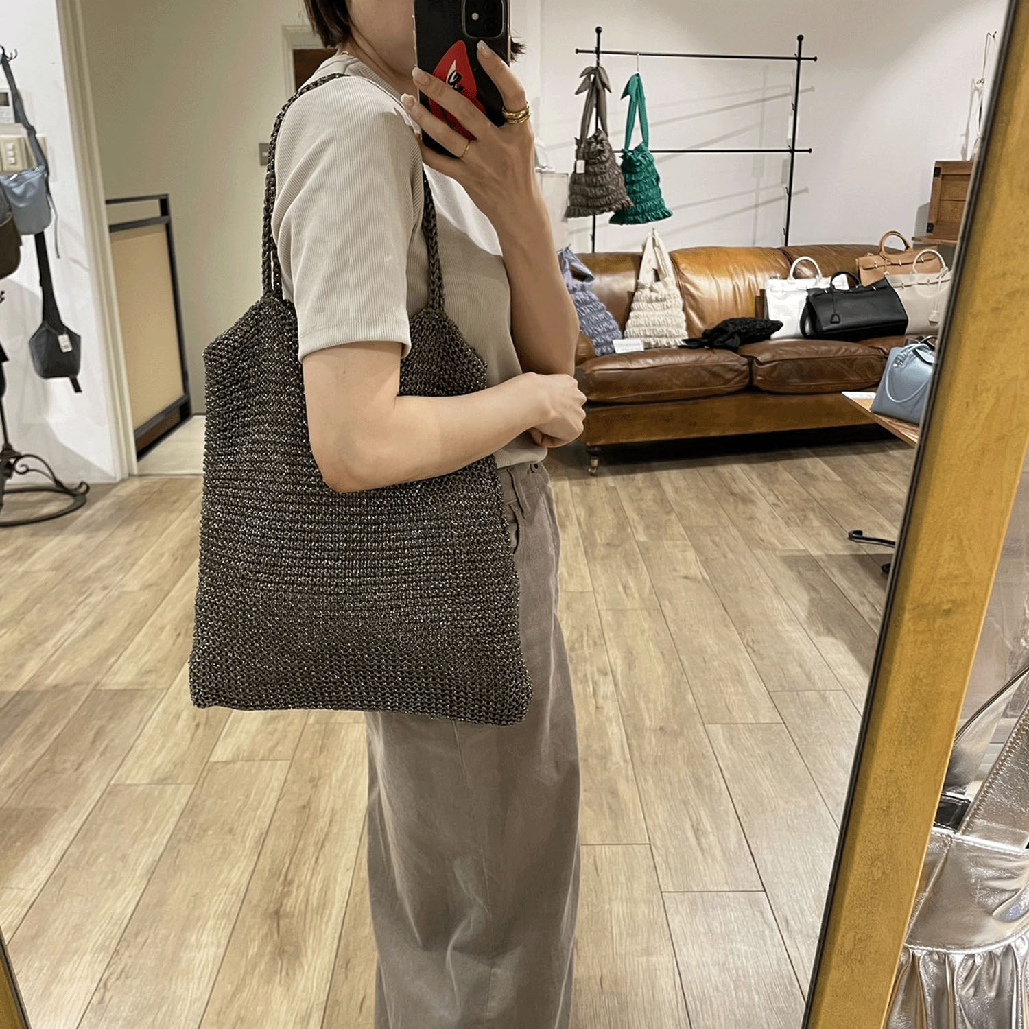 cachecache ラメ糸編みトート - 画像21