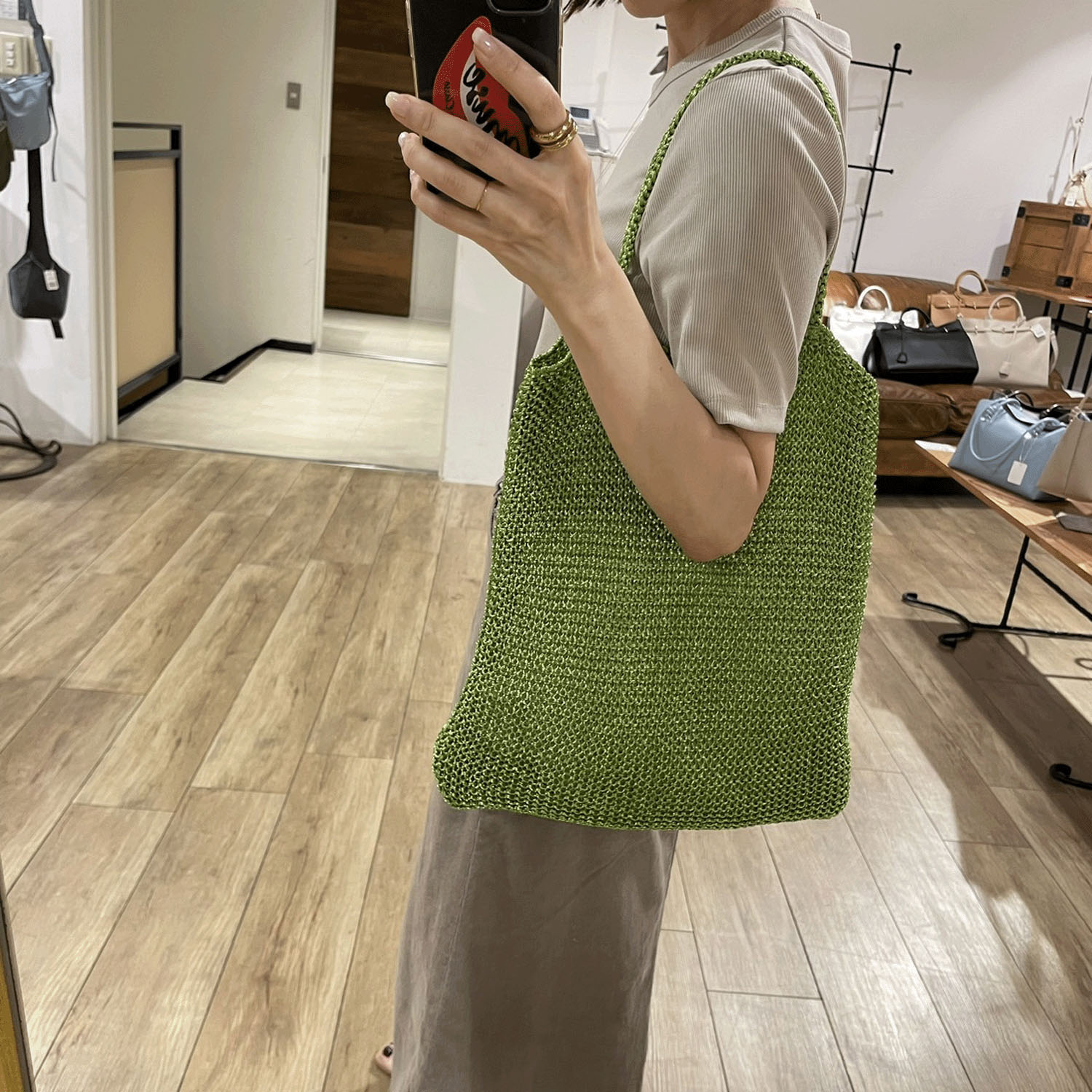 cachecache ラメ糸編みトート - 画像8