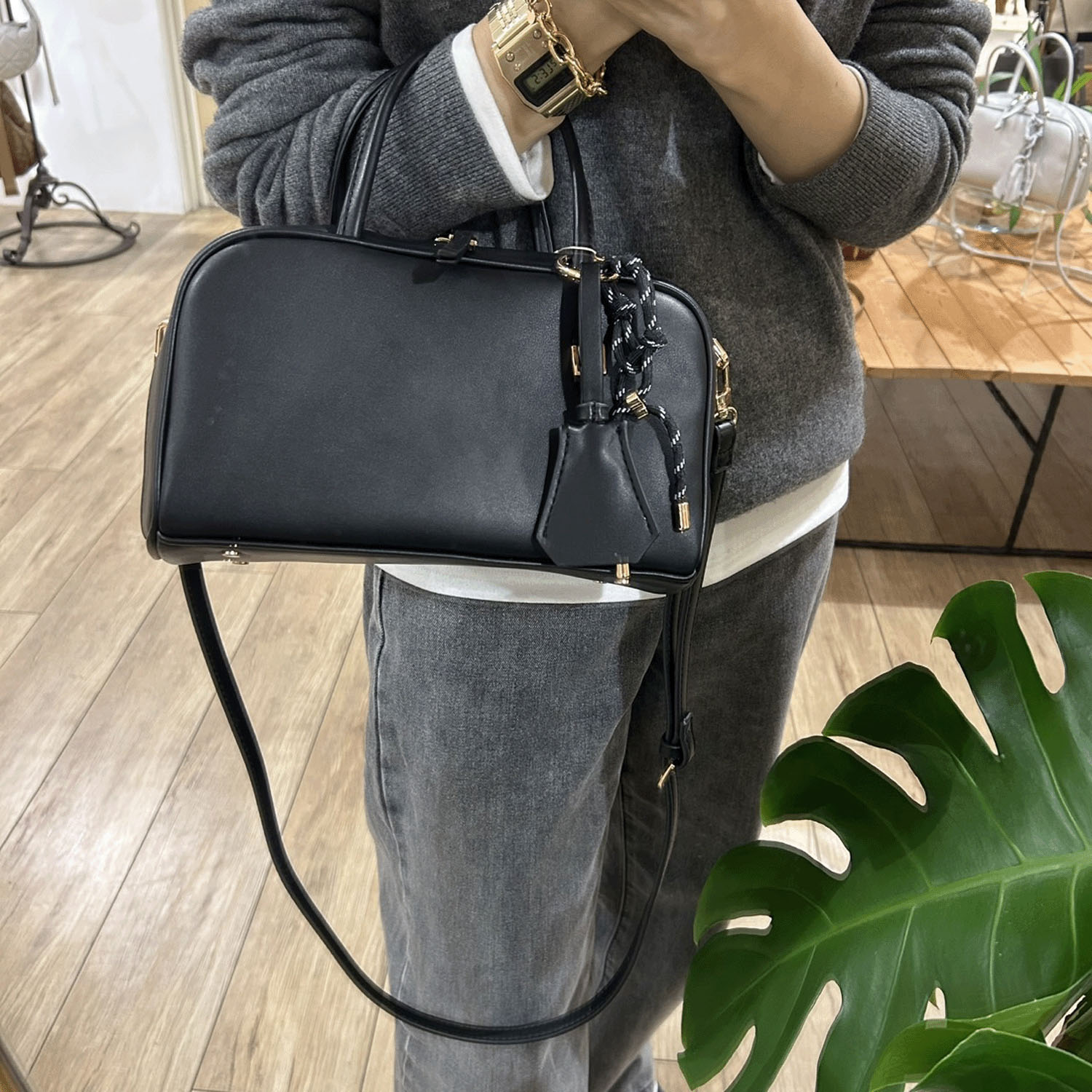 【InstaLive】cachecache チャーム付横長ボストン - 画像5