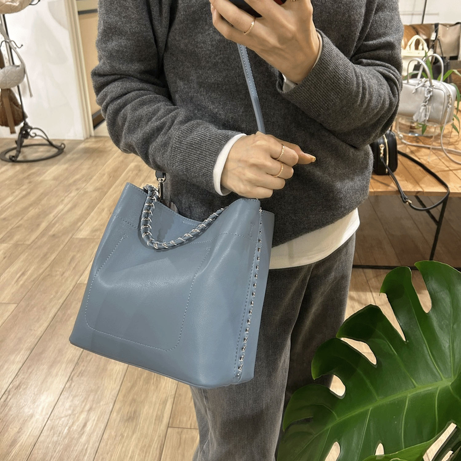 【Insta Live】cachecache サイドチェーンかがりミニトート - 画像12