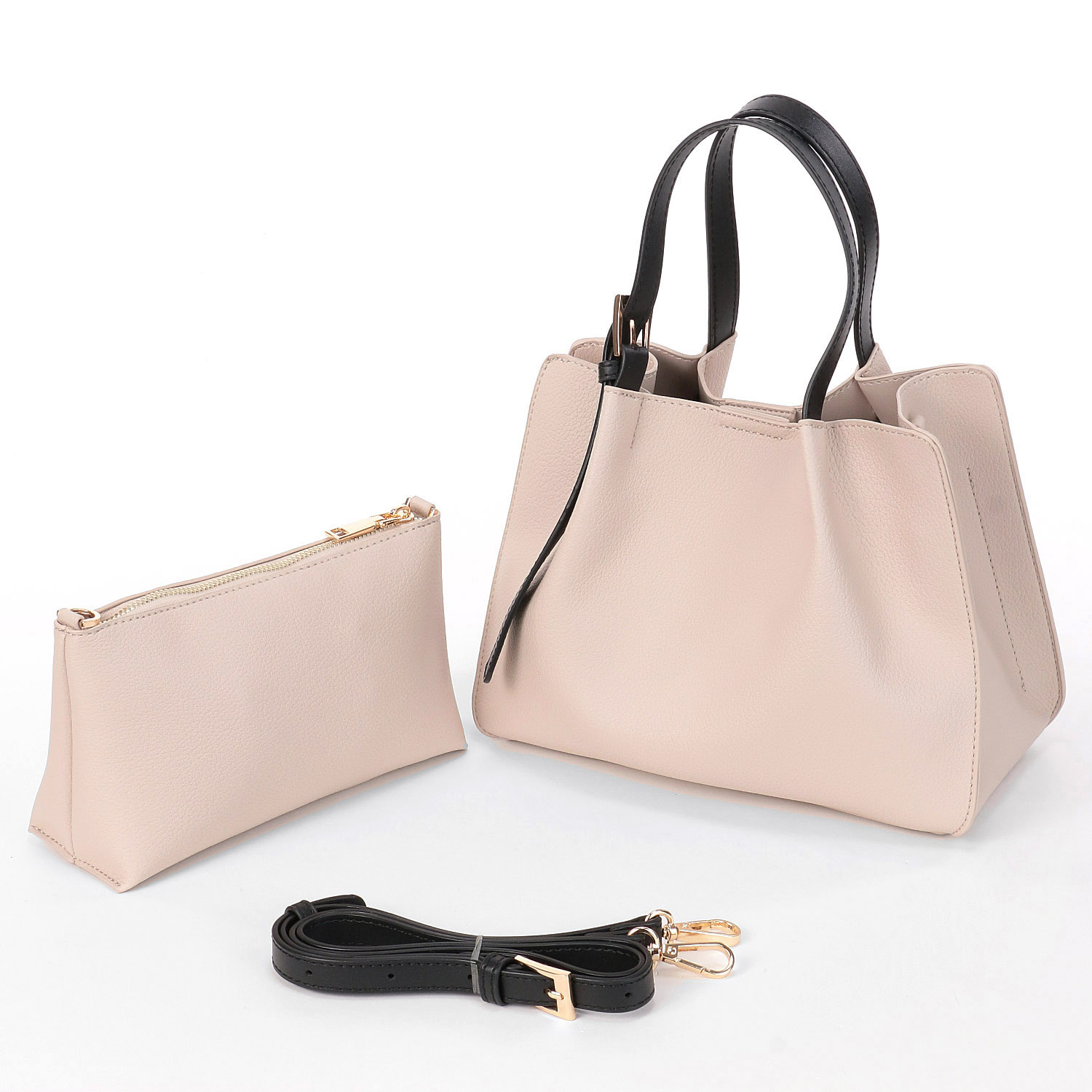 cachecache フェイクレザーショルダーバッグ付スクエアトート - 画像8