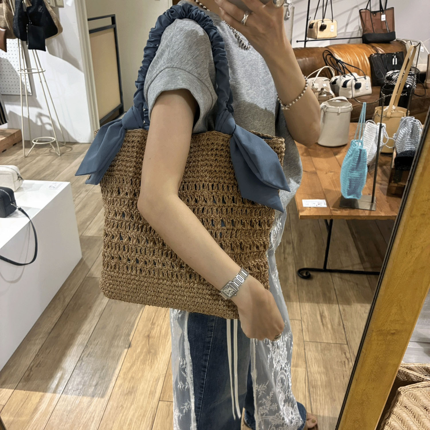 cachecache ラフィアブレードリボンバッグ - 画像12